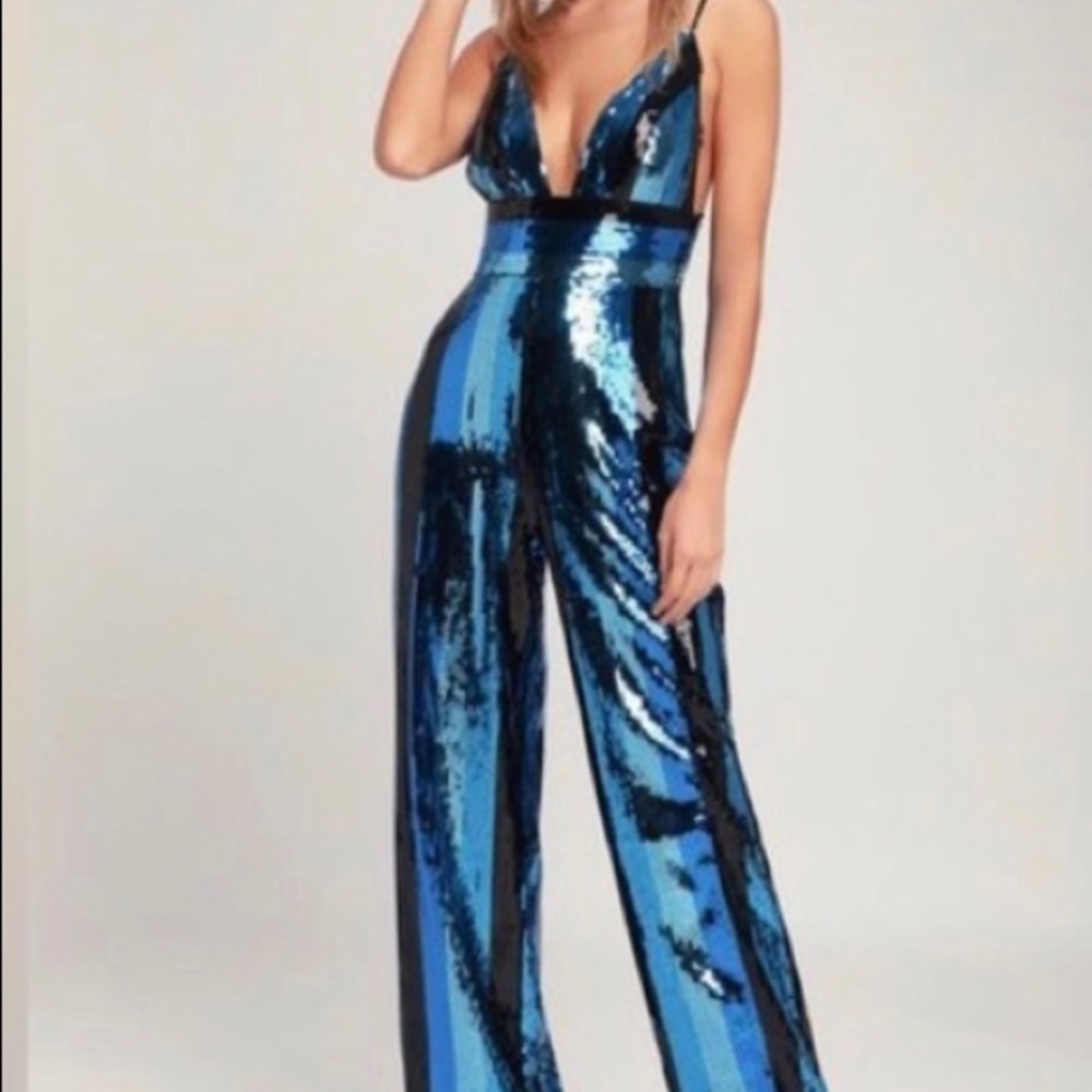 WAYF Sequin sybil jumpsuit NWT